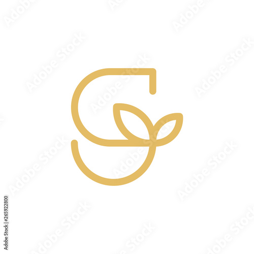 S Leaf Logo - Vector logo template