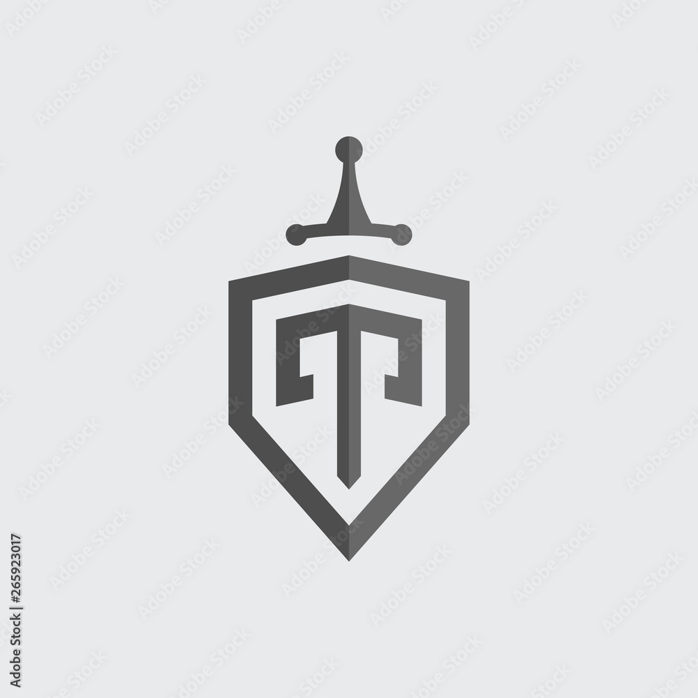 Obraz premium T Shield Logo - Vector logo template