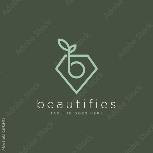 Leaf And Diamond Logo - Vector logo template