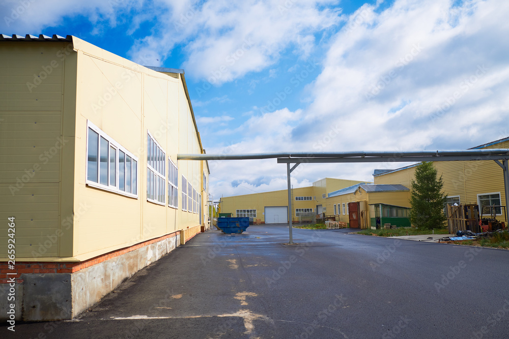 Fototapeta premium warehouse with wooden blanks, parts, production of interior doors