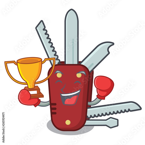 Boxing winner penknife in the a cartoon bag