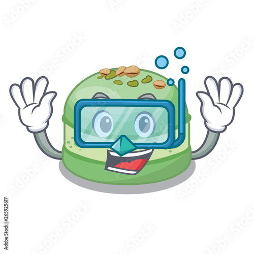 Diving pistachio cake in the cartoon fridge