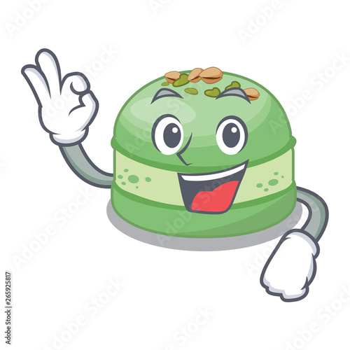 Okay pistachio cake in the cartoon fridge