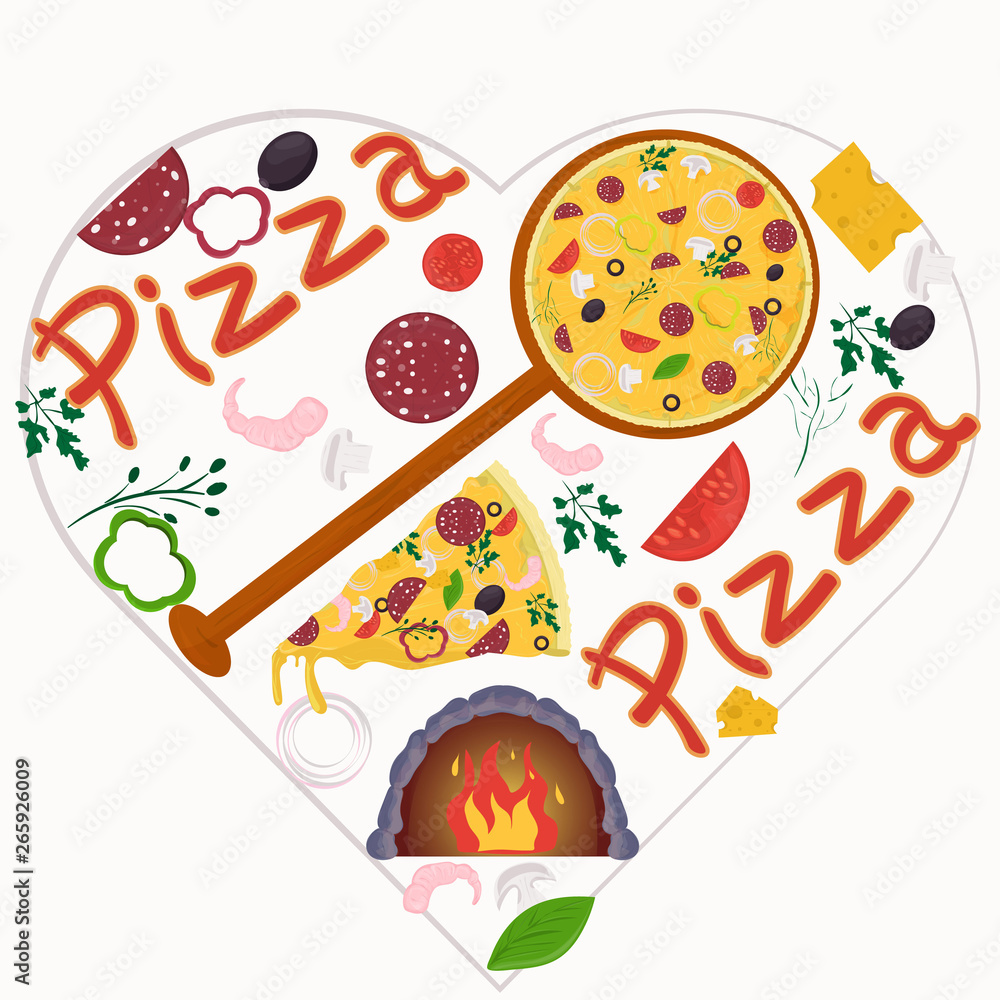 cover background_29_illustration, on the theme of Italian pizza cuisine, for decoration and design sticker of ingredients cover background_29_illustration, on the theme of Italian pizza cuisine, for decoration and design sticker of ingredients