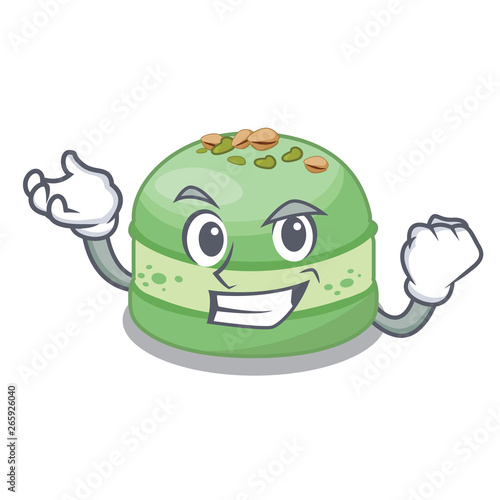 Successful pistachio cake in the cartoon fridge