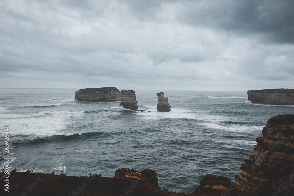 Rough ocean with rocks Rough ocean with rocks
