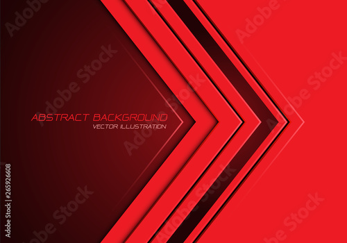 Abstract red arrow direction on dark blank space with text design modern futuristic background vector illustration.