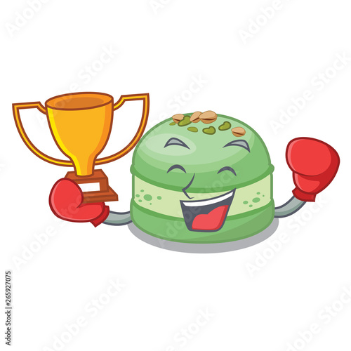 Boxing winner pistachio cake in the mascot shape