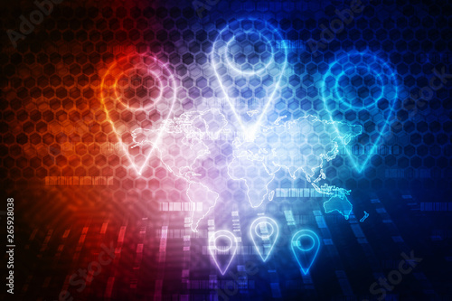 Wallpaper Mural 2d  rendering travel and navigation planning, concept Torontodigital.ca