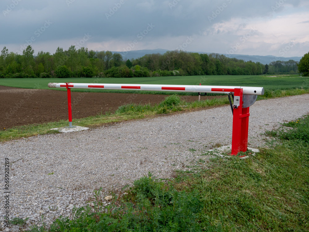 Closed Boom Gate or Boom Barrier in the Countryside