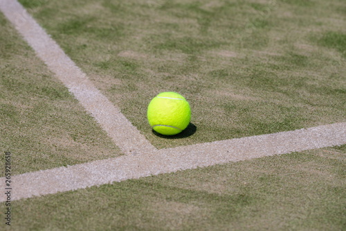 Tennis ball on the omni court