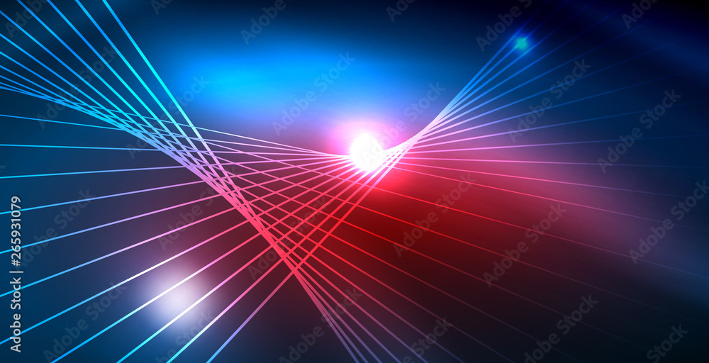 Color neon lights with waves abstract background Color neon lights with waves abstract background