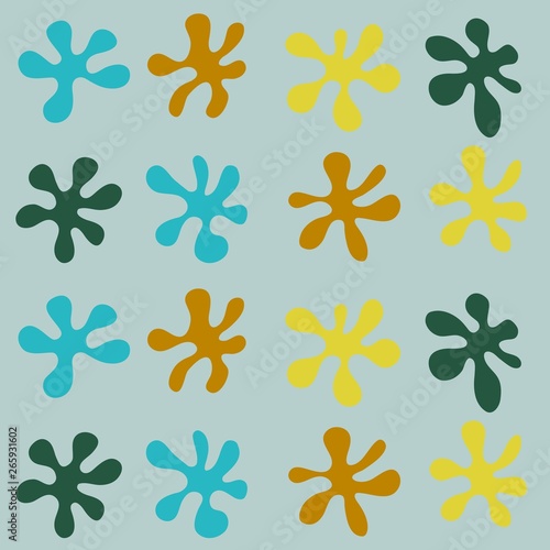Pattern for seamless background colorful blots blue, brown, yellow, gray, mustard © Igor