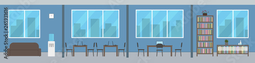 Empty office interior. Vector illustration.