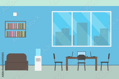 Cozy office interior. Vector illustration.