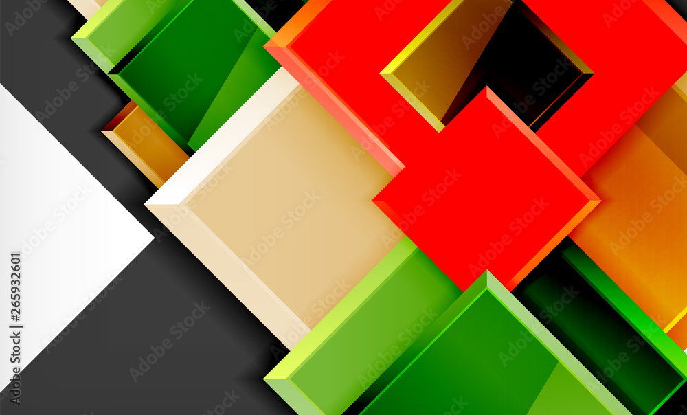 Bright colorful square shape blocks geometrical background Bright colorful square shape blocks geometrical background