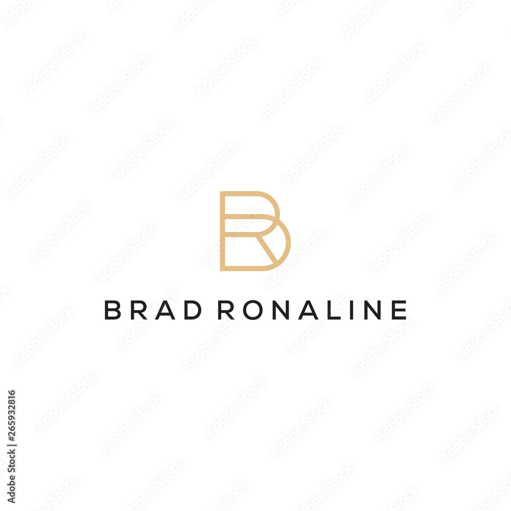 BR initial monogram logo design - obrazy, fototapety, plakaty 