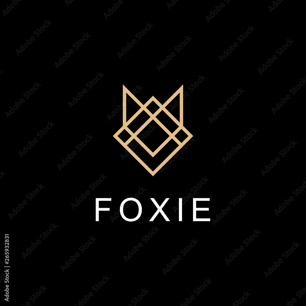 fox head line illustration logo design fox head line illustration logo design