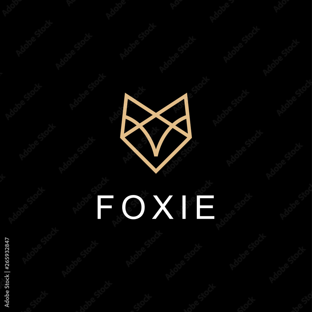 fox head line illustration vector logo design fox head line illustration vector logo design