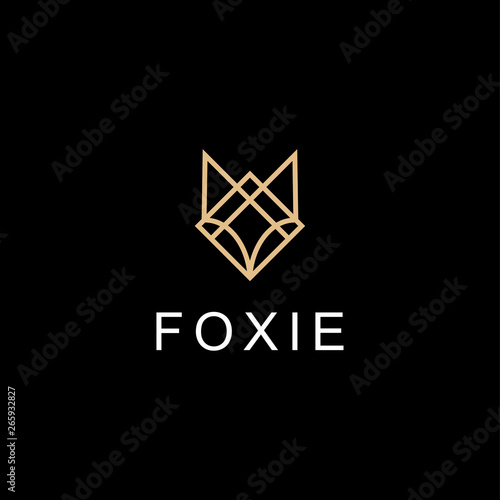 fox head illustration vector logo design © bagus