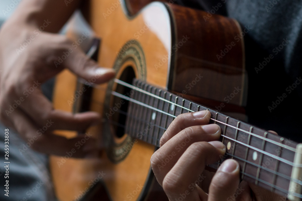 Obraz premium Musician playing ukulele.