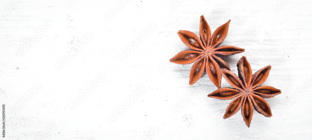 Anise. Spices Top view. free space for your text.