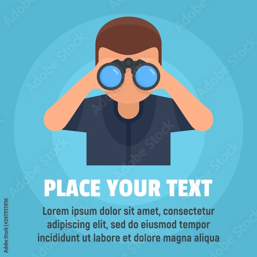 Binoculars concept background. Flat illustration of binoculars vector concept background for web design