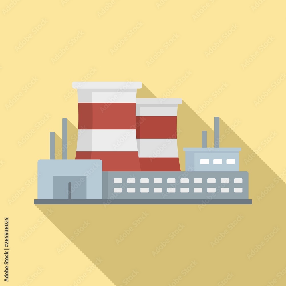 Power refinery plant icon. Flat illustration of power refinery plant vector icon for web design
