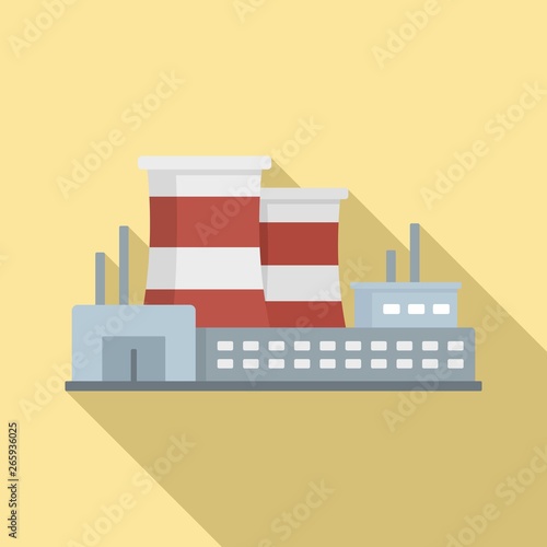 Power refinery plant icon. Flat illustration of power refinery plant vector icon for web design