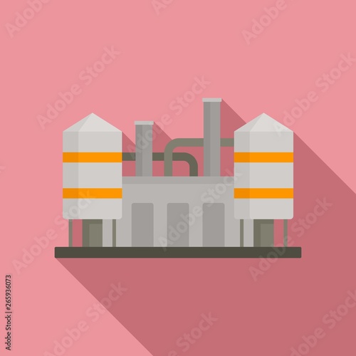 Refinery plant icon. Flat illustration of refinery plant vector icon for web design