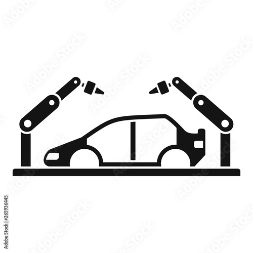 Robot car assembly icon. Simple illustration of robot car assembly vector icon for web design isolated on white background