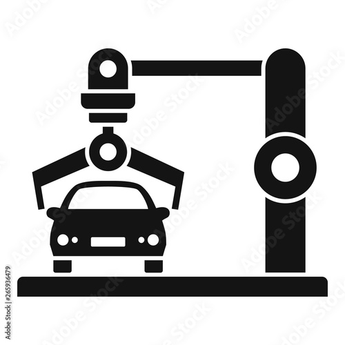 Robot car factory icon. Simple illustration of robot car factory vector icon for web design isolated on white background