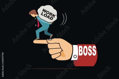 arrogant boss versus worker. vector illustration