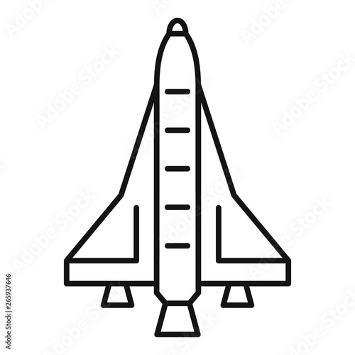 American spaceship icon. Outline american spaceship vector icon for web design isolated on white background