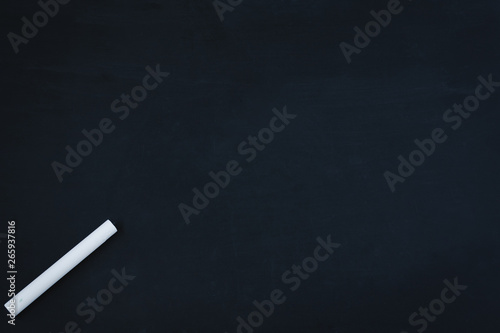 Empty chalkboard background. White chalk on chalkboard and copy space used for add messages.