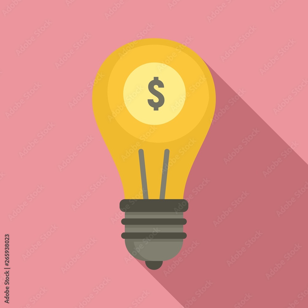 Money bulb idea icon. Flat illustration of money bulb idea vector icon for web design Money bulb idea icon. Flat illustration of money bulb idea vector icon for web design