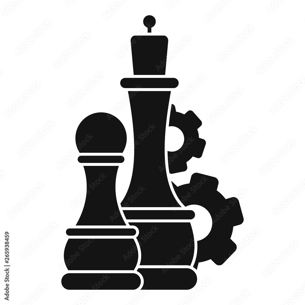 Chess logic gear icon. Simple illustration of chess logic gear vector icon for web design isolated on white background Chess logic gear icon. Simple illustration of chess logic gear vector icon for web design isolated on white background