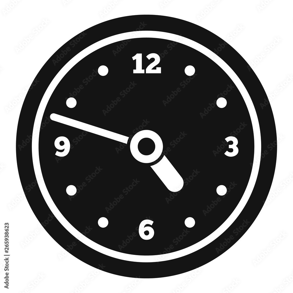 Office wall clock icon. Simple illustration of office wall clock vector icon for web design isolated on white background Office wall clock icon. Simple illustration of office wall clock vector icon for web design isolated on white background