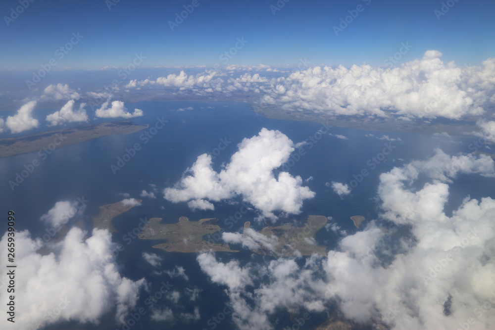 飛行機から見た　チチカカ湖