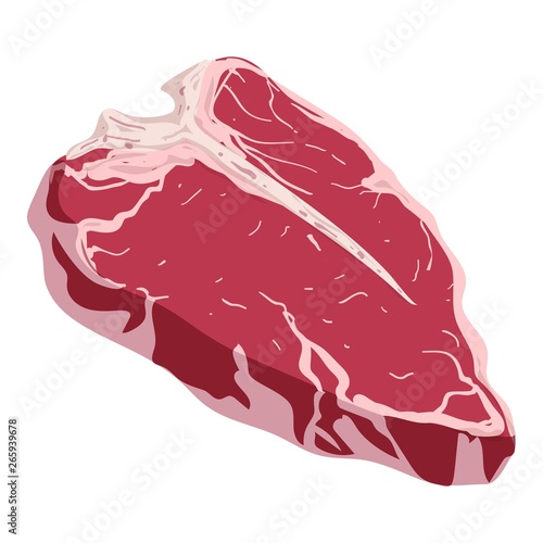 Tbone steak icon. Cartoon of tbone steak vector icon for web design isolated on white background