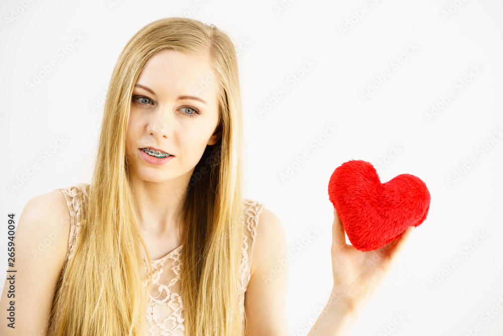 Sad woman on Valentines day