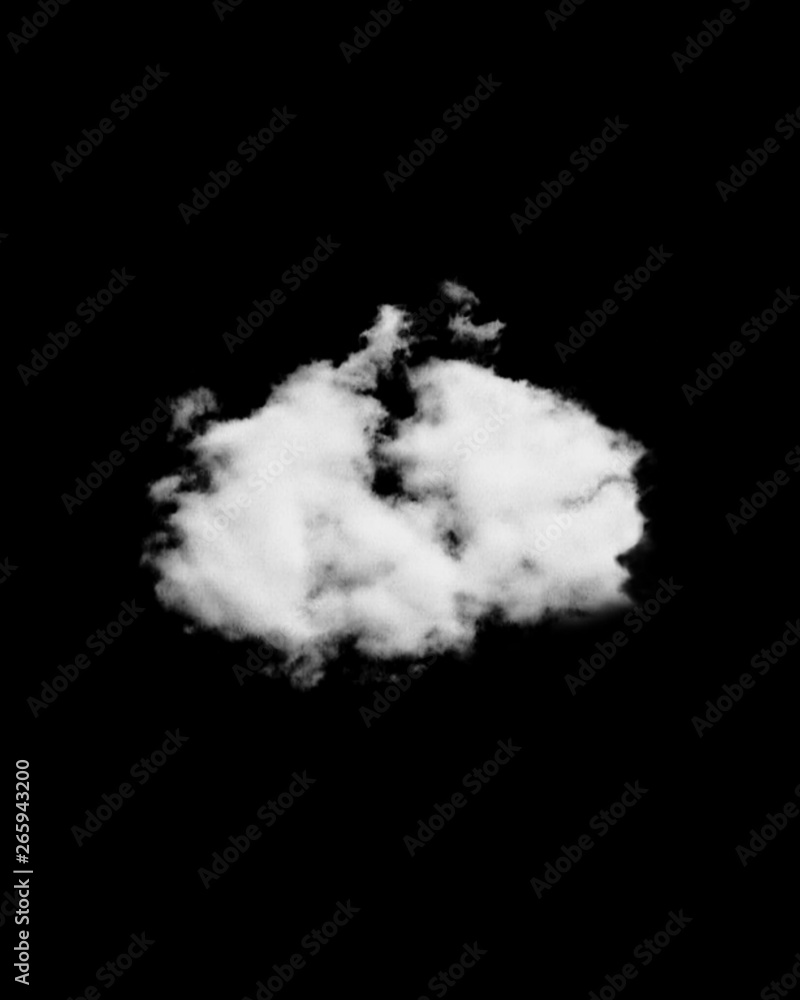 Clouds on black background #4 . free use for edited