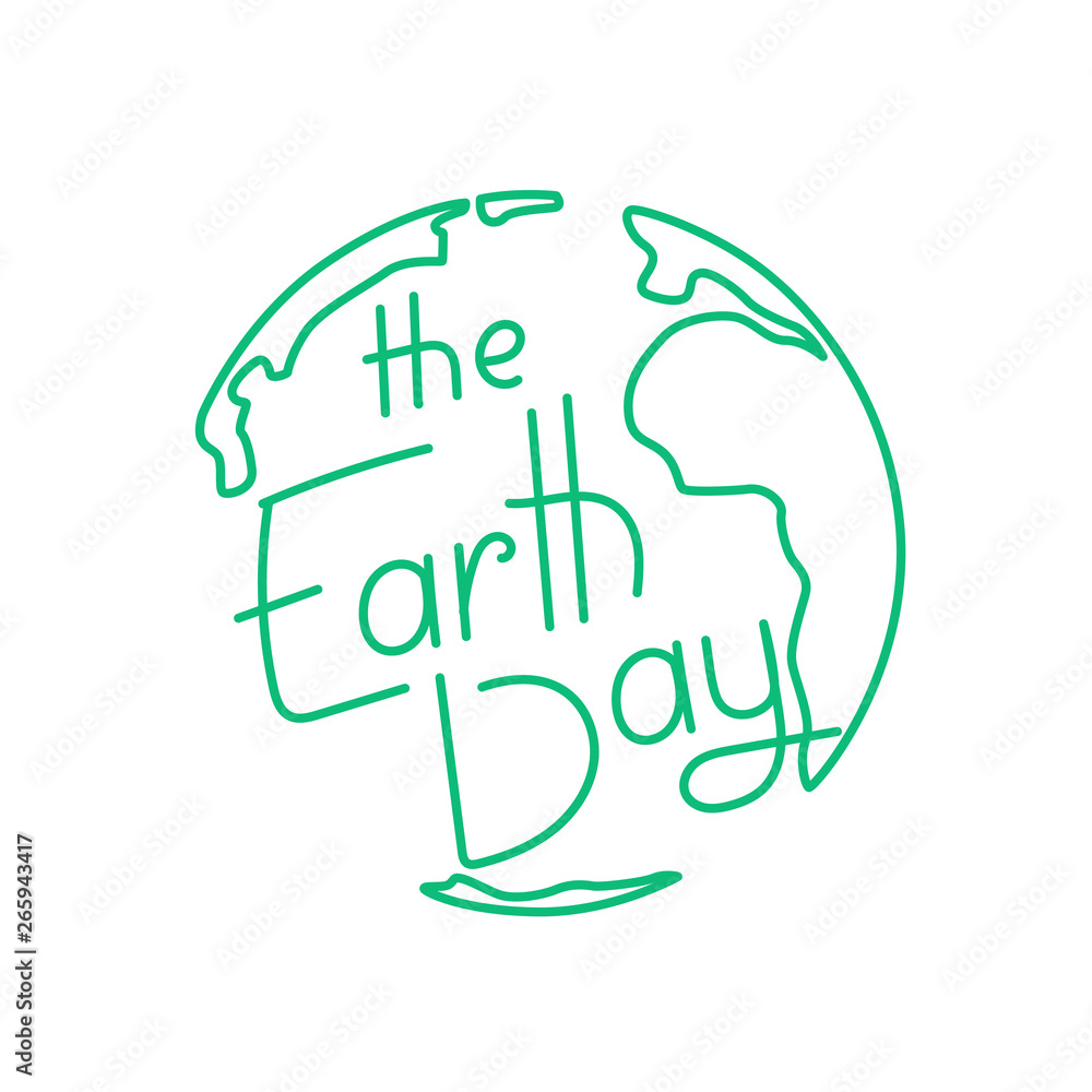 The Earth Day holiday illustration. Vector logo The Earth Day holiday illustration. Vector logo