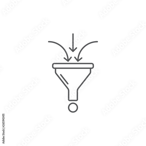 funnel vector icon concept design, isolated on white background