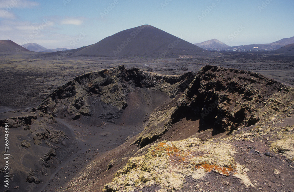 Spain; Lanzarote. Volcanic landscape