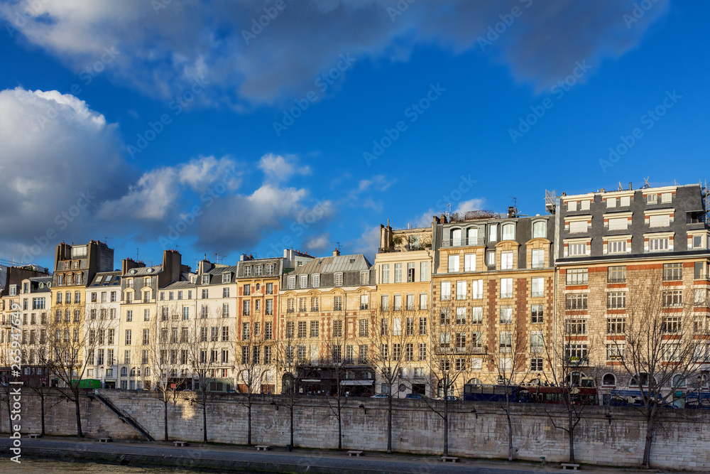 Parisian architecture during golden hour