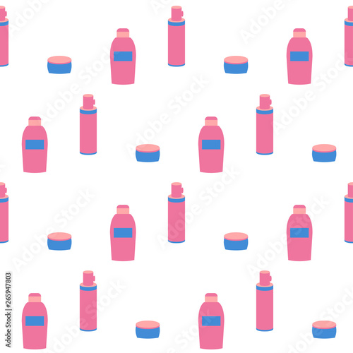Seamless pattern for womens beuty salon or cosmetics store, hair salon. Vector illustration