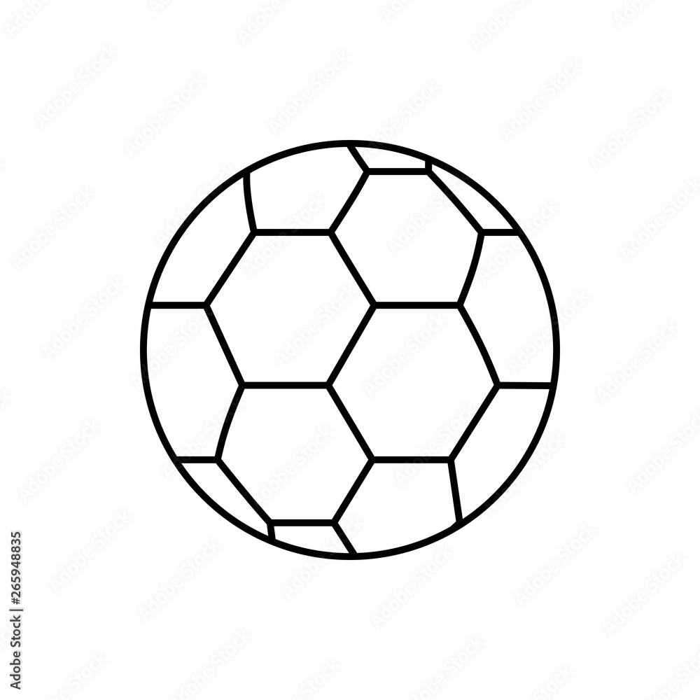 Vector image of isolated, linear soccer ball icon. Design a flat soccer ball icon Vector image of isolated, linear soccer ball icon. Design a flat soccer ball icon