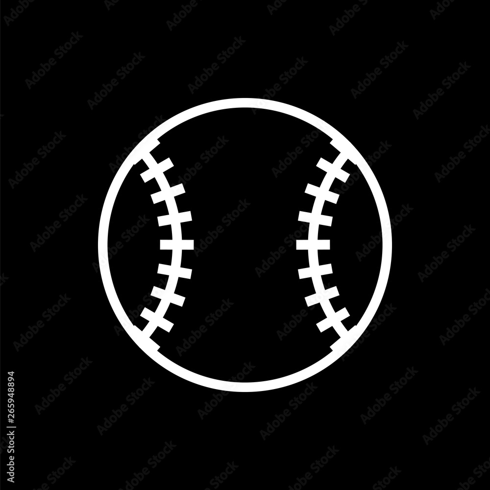 Fototapeta premium Vector image of an isolated, linear ball baseball icon. Design a flatball ball baseball icon
