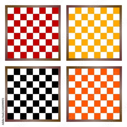 Chess boards white and different colors